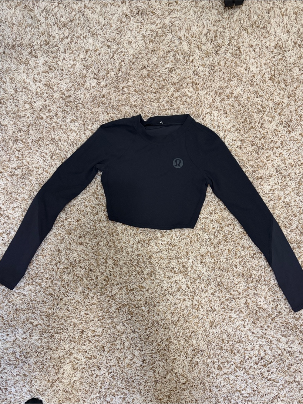 lululemon athletica Black Logo Elastic Everlux Long Sleeve Sz 4